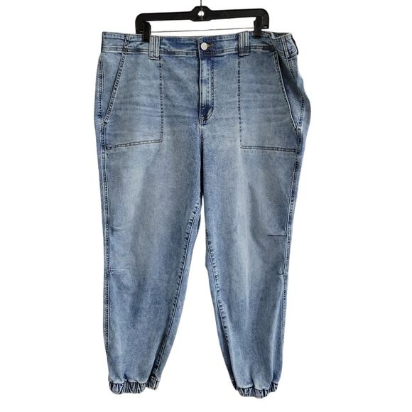 Torrid Mid Rise Jogger Jeans Womens 24R Blue Denim Stretch Casual Plus Size 2024 - Picture 4 of 13